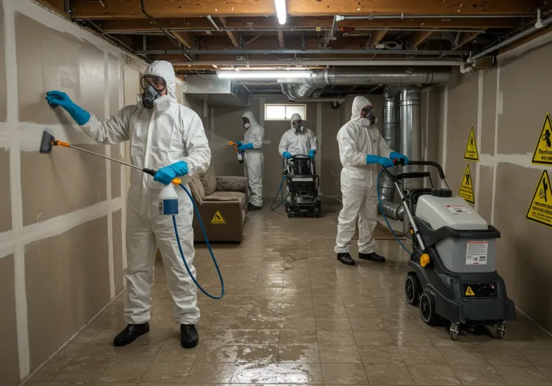 Basement Moisture Removal and Structural Drying process in Hamilton, IN